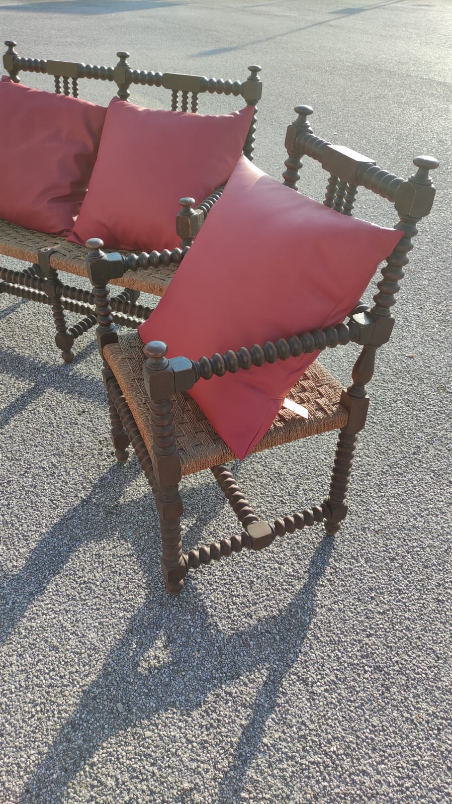 Cuscini in ecopelle rossa