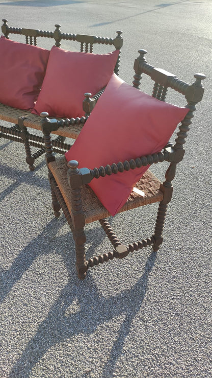 Cuscini in ecopelle rossa