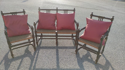 Cuscini in ecopelle rossa