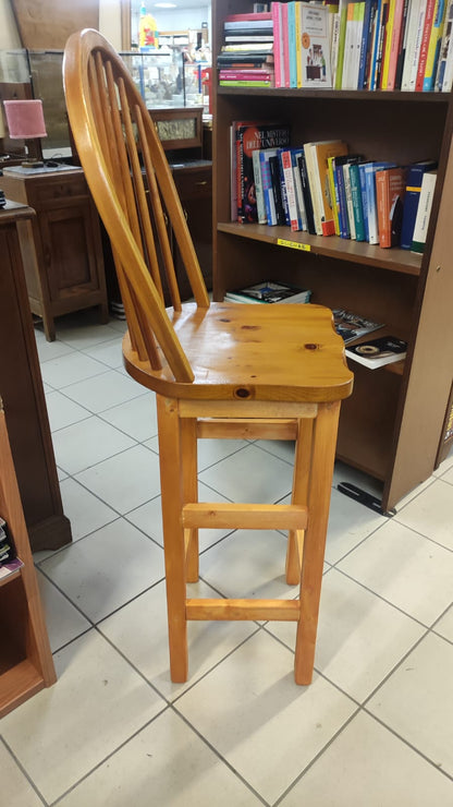 Sgabello con spalliera in legno NUOVO